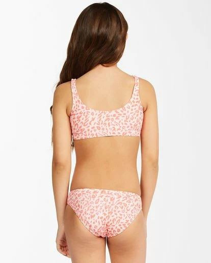 BILLABONG Girls' Chase The Wild Tank Bikini Set JUST PEACHY 3 BILLABONG Girls' Chase The Wild Tank Bikini Set JUST PEACHY - Image 3