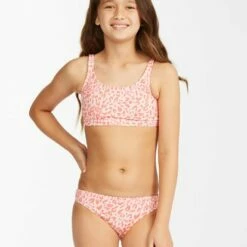 BILLABONG Girls' Chase The Wild Tank Bikini Set JUST PEACHY