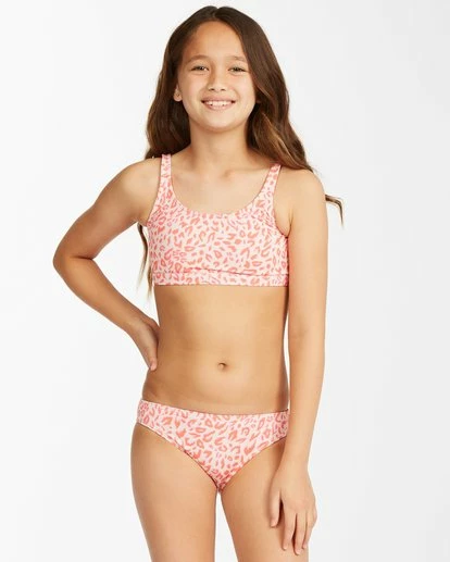 BILLABONG Girls' Chase The Wild Tank Bikini Set JUST PEACHY 1 BILLABONG Girls' Chase The Wild Tank Bikini Set JUST PEACHY