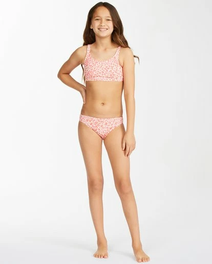 BILLABONG Girls' Chase The Wild Tank Bikini Set JUST PEACHY 2 BILLABONG Girls' Chase The Wild Tank Bikini Set JUST PEACHY - Image 2