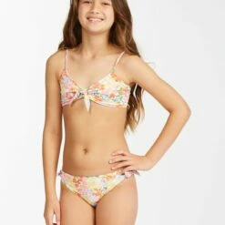 BILLABONG Girls' Windsong Hanky Tie Trilet Bikini Set MULTI