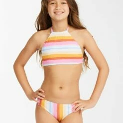 BILLABONG Girls' Rising Sun High-Neck Bikini Set MULTI