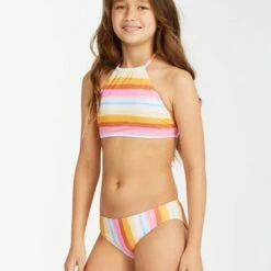 BILLABONG Girls' Rising Sun High-Neck Bikini Set MULTI -girls Sales Store abgx200198 billabongw mul sd1