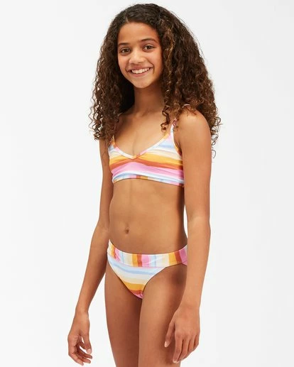 BILLABONG Girls' Rising Sun Trilet Bikini Set MULTI 3 BILLABONG Girls' Rising Sun Trilet Bikini Set MULTI - Image 3
