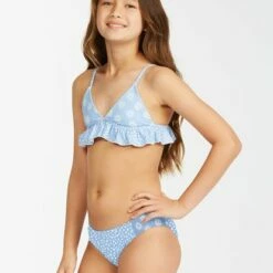 BILLABONG Girls' Where To Ruffle Triangle Bikini Set SWEET BLUE 7 BILLABONG Girls' Where To Ruffle Triangle Bikini Set SWEET BLUE -girls Sales Store abgx200200 billabongw bka0 sd1