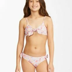 BILLABONG Girls' Sweet Dreamer Trilet Hanky Tie Bikini Set MULTI