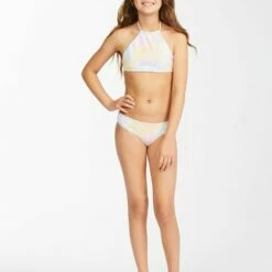 BILLABONG Girls' On A Rainbow Reversible High Neck Bikini Set MULTI -girls Sales Store abgx200204 billabongw mul frt9