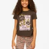 BILLABONG Girls' Give Love Boyfriend T-Shirt OFF BLACK