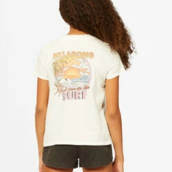 BILLABONG Girls' Meet Me In The Surf Boyfriend T-Shirt SALT CRYSTAL -girls Sales Store abgzt00185 billabongw scs bck1