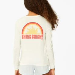 BILLABONG Girls' Shine Bright Long Sleeve Boyfriend T-Shirt SALT CRYSTAL 5 BILLABONG Girls' Shine Bright Long Sleeve Boyfriend T-Shirt SALT CRYSTAL -girls Sales Store abgzt00189 billabongw scs bck1