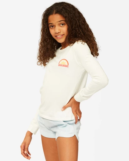 BILLABONG Girls' Shine Bright Long Sleeve Boyfriend T-Shirt SALT CRYSTAL 2 BILLABONG Girls' Shine Bright Long Sleeve Boyfriend T-Shirt SALT CRYSTAL - Image 2