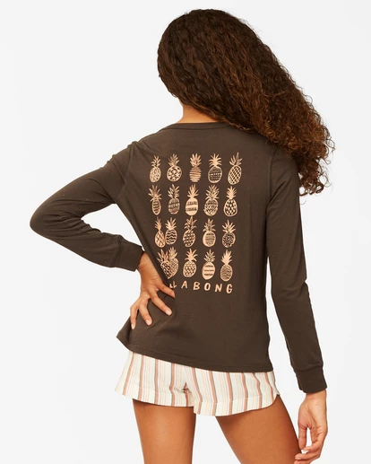 BILLABONG Girls' Sweet Paradise Long Sleeve Boyfriend T-Shirt OFF BLACK 3 BILLABONG Girls' Sweet Paradise Long Sleeve Boyfriend T-Shirt OFF BLACK - Image 3