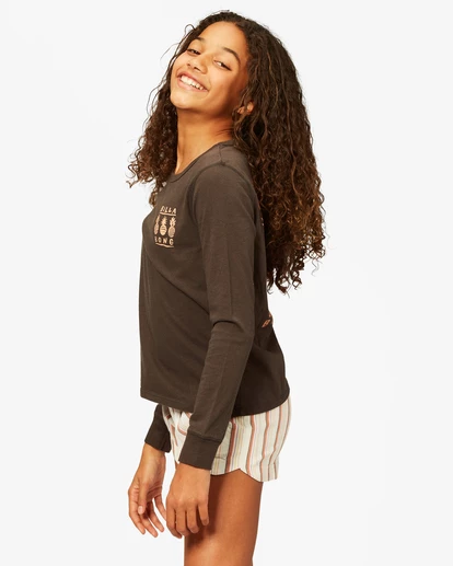 BILLABONG Girls' Sweet Paradise Long Sleeve Boyfriend T-Shirt OFF BLACK 2 BILLABONG Girls' Sweet Paradise Long Sleeve Boyfriend T-Shirt OFF BLACK - Image 2