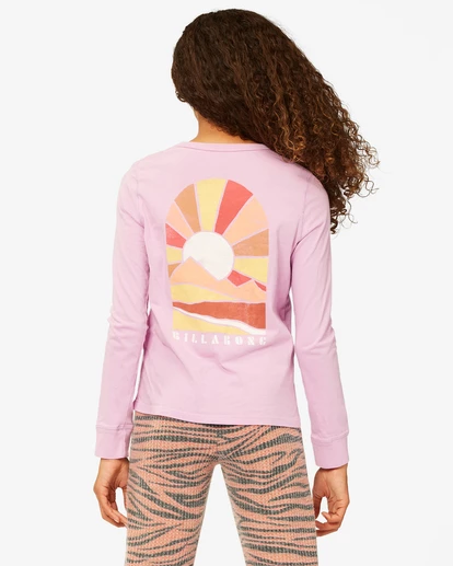 BILLABONG Girls' Enjoy The Journey Long Sleeve Boyfriend T-Shirt LIT UP LILAC 3 BILLABONG Girls' Enjoy The Journey Long Sleeve Boyfriend T-Shirt LIT UP LILAC - Image 3