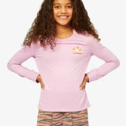 BILLABONG Girls' Enjoy The Journey Long Sleeve Boyfriend T-Shirt LIT UP LILAC