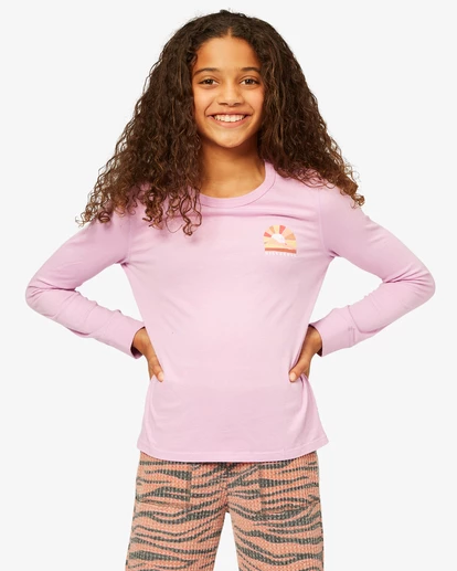 BILLABONG Girls' Enjoy The Journey Long Sleeve Boyfriend T-Shirt LIT UP LILAC 1 BILLABONG Girls' Enjoy The Journey Long Sleeve Boyfriend T-Shirt LIT UP LILAC