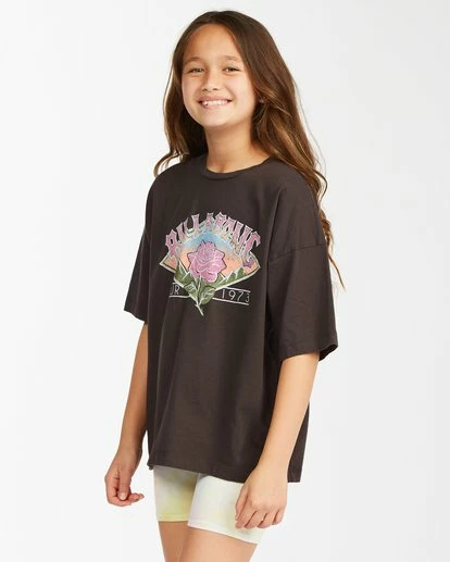 BILLABONG Girls' A Rose Is A Rose Boyfriend T-Shirt OFF BLACK 2 BILLABONG Girls' A Rose Is A Rose Boyfriend T-Shirt OFF BLACK - Image 2