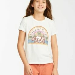 BILLABONG Girls' Cali Bear Boyfriend T-Shirt SALT CRYSTAL