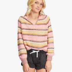 BILLABONG Girls' Mad For You Elastic Waist Shorts LIGHT CHAMBRAY