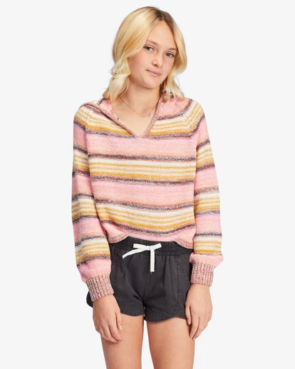 BILLABONG Girls' Mad For You Elastic Waist Shorts LIGHT CHAMBRAY 1 BILLABONG Girls' Mad For You Elastic Waist Shorts LIGHT CHAMBRAY