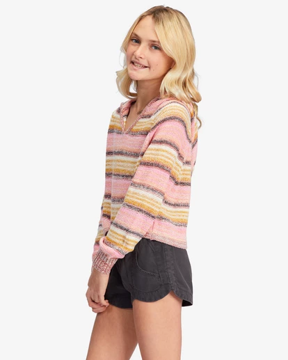 BILLABONG Girls' Mad For You Elastic Waist Shorts LIGHT CHAMBRAY 7 BILLABONG Girls' Mad For You Elastic Waist Shorts LIGHT CHAMBRAY - Image 7