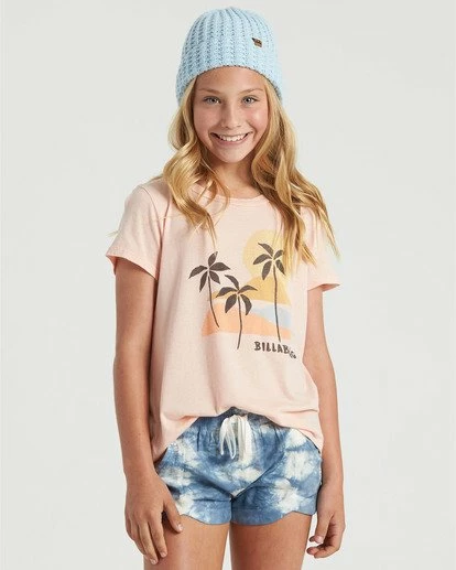 BILLABONG Girls' Mad For You Elastic Waist Shorts LIGHT CHAMBRAY 5 BILLABONG Girls' Mad For You Elastic Waist Shorts LIGHT CHAMBRAY - Image 5
