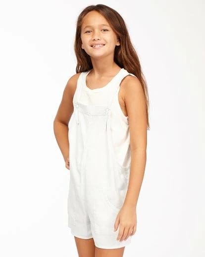 BILLABONG Girls' Running Wild Overall LIGHT CHAMBRAY 4 BILLABONG Girls' Running Wild Overall LIGHT CHAMBRAY - Image 4