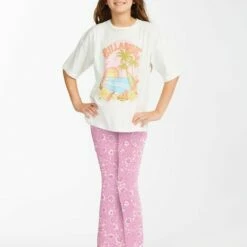 BILLABONG Girls' Tell Me Stretchy Flared Pants PINK LADY -girls Sales Store g301pbte billabongw mee0 frt1