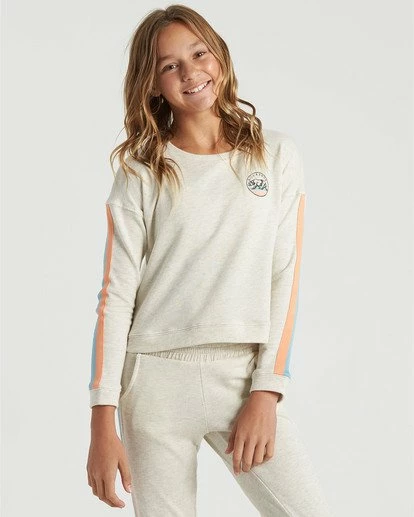 BILLABONG Girls' Cali Bear Sweatshirt ICE ATHLETIC GR 1 BILLABONG Girls' Cali Bear Sweatshirt ICE ATHLETIC GR
