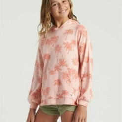 BILLABONG Girls' Palms Forever Sweatshirt PEACHY