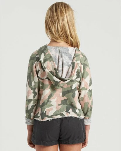 BILLABONG Girls' Camp Day Sweatshirt ARMY CAMO 2 BILLABONG Girls' Camp Day Sweatshirt ARMY CAMO - Image 2
