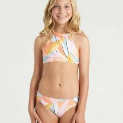 BILLABONG Girls' Warm Days High Neck Bikini Set MULTI