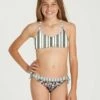 BILLABONG Girls' Ditsy Soul Crossback Reversible Bikini Set BLACK PEBBLE